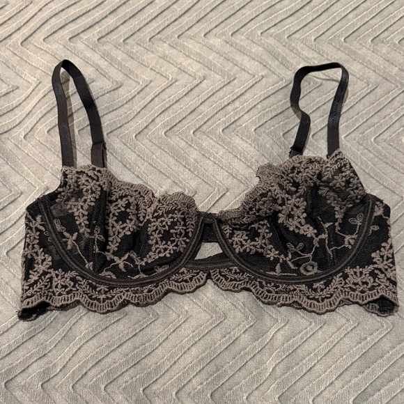 Free People Other - Intimately by Free People Unlined Black Mesh Embroidered Bra